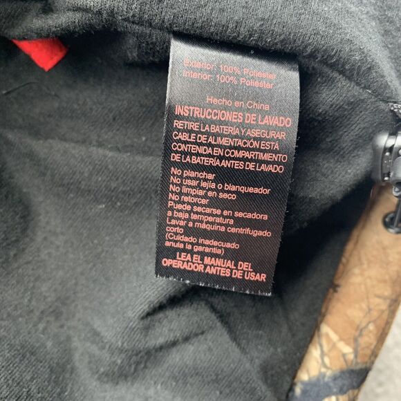 Snap On Camo Heated Jacket Mens XL Heavy Hunting Detachable Hood *No Battery* - Picture 14 of 16